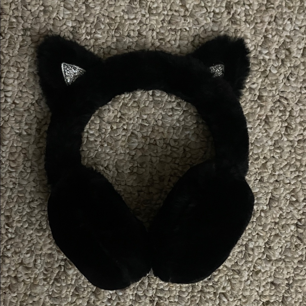Black Cat Ear Furry Earmuffs